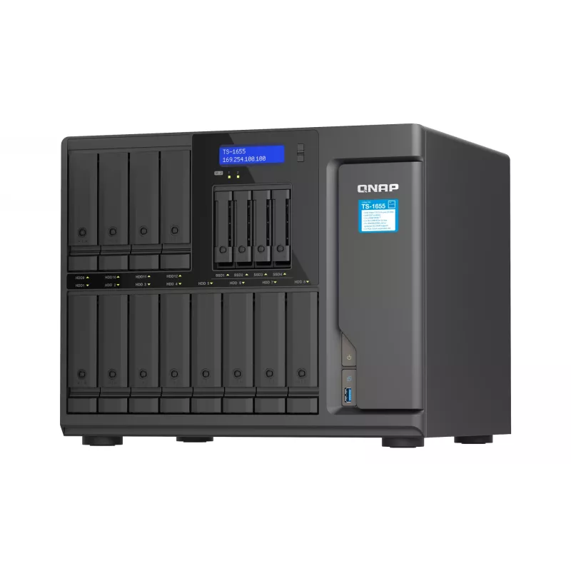QNAP TS-1655 NAS Tower Intel Atom® C5125 8 GB DDR4 0 TB QNAP Turbo System čierna