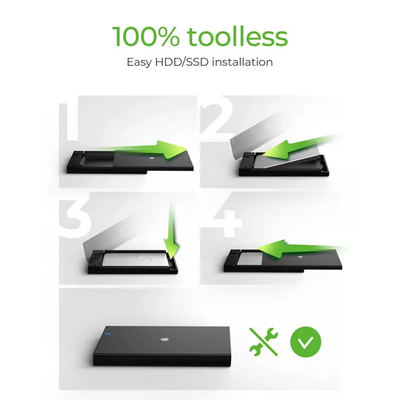ICY BOX IB-200T-C3 puzdro na SSD čierne 2,5 palcov