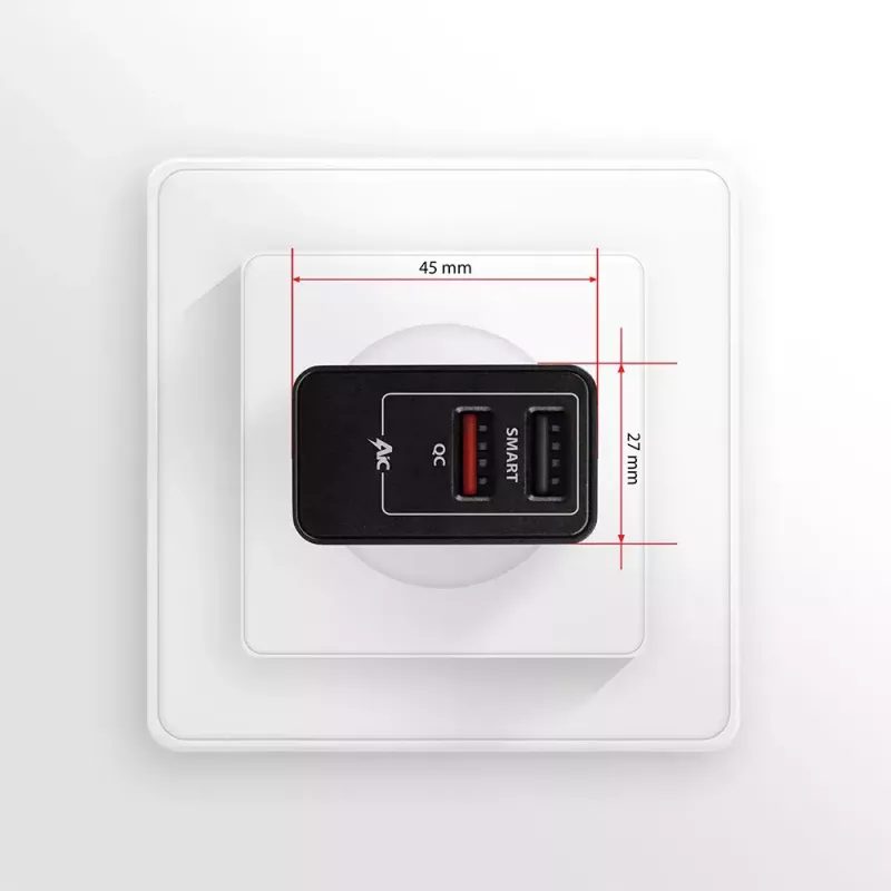 Axagon ACU-QS24 QUICK a SMART nabíjačka, 2x USB port QC3.0/AFC/FCP + 5V-1,2A, 24W