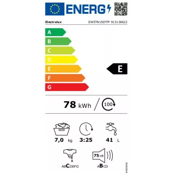 Práčka s horným plnením Electrolux EW5TN1507FP — 7 kg, 1000 ot/min, 42 L bubon, LCD displej, biela