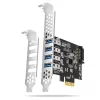 Axagon PCEU-43RS PCIe karta - 4x USB 5 Gbps port, duálne napájanie, Renesas PD720201, SP & LP