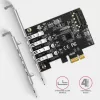 Axagon PCEU-43RS PCIe karta - 4x USB 5 Gbps port, duálne napájanie, Renesas PD720201, SP & LP