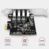 Axagon PCEU-43RS PCIe karta - 4x USB 5 Gbps port, duálne napájanie, Renesas PD720201, SP & LP