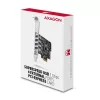 Axagon PCEU-43RS PCIe karta - 4x USB 5 Gbps port, duálne napájanie, Renesas PD720201, SP & LP