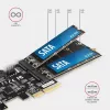 Axagon PCES-SA4M2 PCIe radič 2x interný SATA 6G port + M.2 B-Key rozširujúca karta/adaptér M.2, SATA
