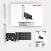 Axagon PCES-SA4M2 PCIe radič 2x interný SATA 6G port + M.2 B-Key rozširujúca karta/adaptér M.2, SATA