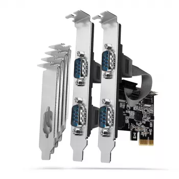 Axagon PCEA-S4N PCIe - 4x sériový port 250 kbps adaptér s SP a LP krytom