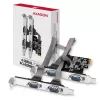 Axagon PCEA-S4N PCIe - 4x sériový port 250 kbps adaptér s SP a LP krytom