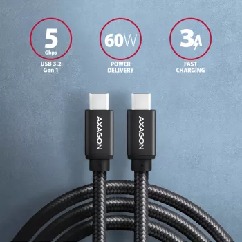 USB kábel Axagon BUCM3-CM15AB 1,5 m USB 3.2 Gen 1 čierny