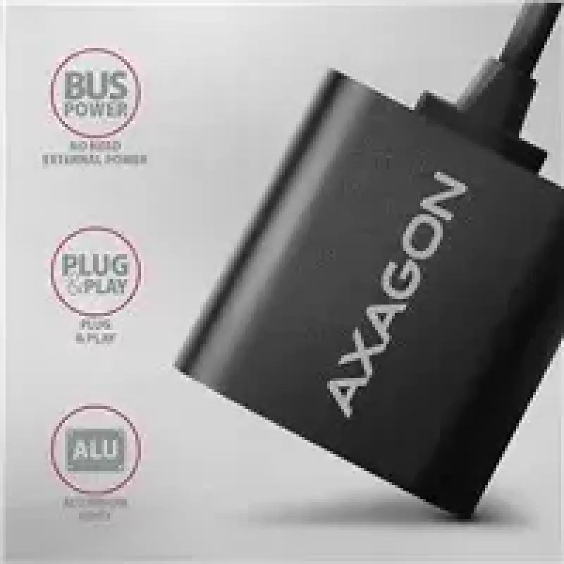 Externý USB audio adaptér AXAGON ADA-12 s 1x 3,5 mm jack pre slúchadlá a mikrofón