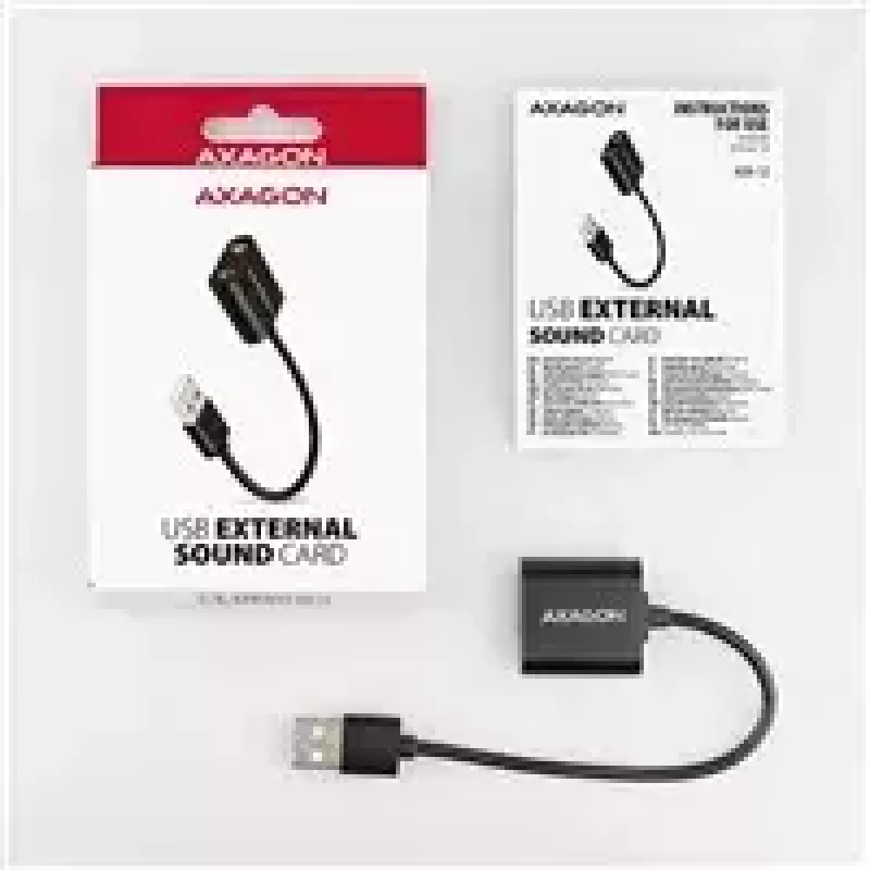 Externý USB audio adaptér AXAGON ADA-12 s 1x 3,5 mm jack pre slúchadlá a mikrofón
