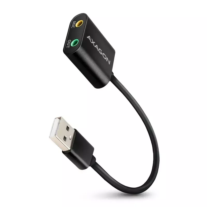 Externý USB audio adaptér AXAGON ADA-12 s 1x 3,5 mm jack pre slúchadlá a mikrofón