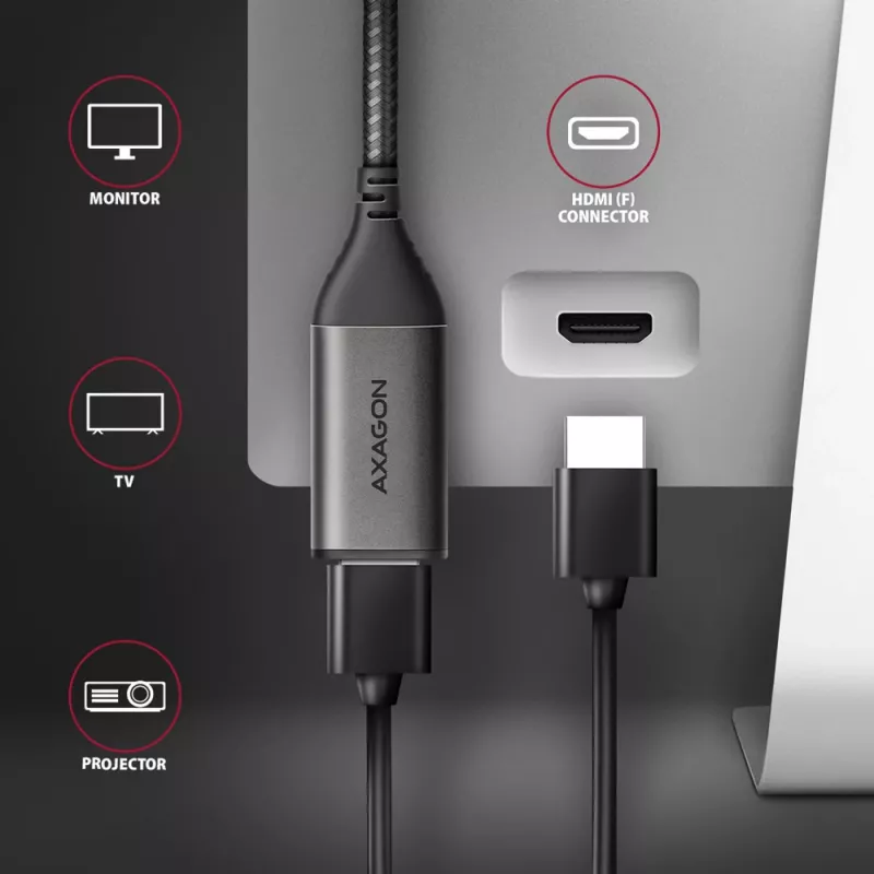 Axagon RVC-HI2M USB-C -> HDMI 2.0a adaptér 4K/60Hz HDR10