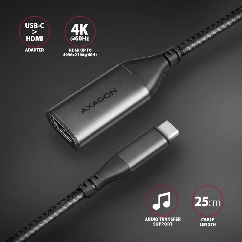 Axagon RVC-HI2M USB-C -> HDMI 2.0a adaptér 4K/60Hz HDR10