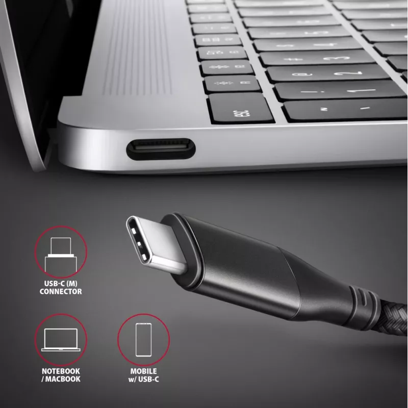 Axagon RVC-HI2MC USB-C -> HDMI 2.0a kábel 1,8m, 4K/60Hz HDR10