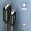 USB kábel Axagon BUMM3-CM10AB Micro-USB B na USB C 1m čierny
