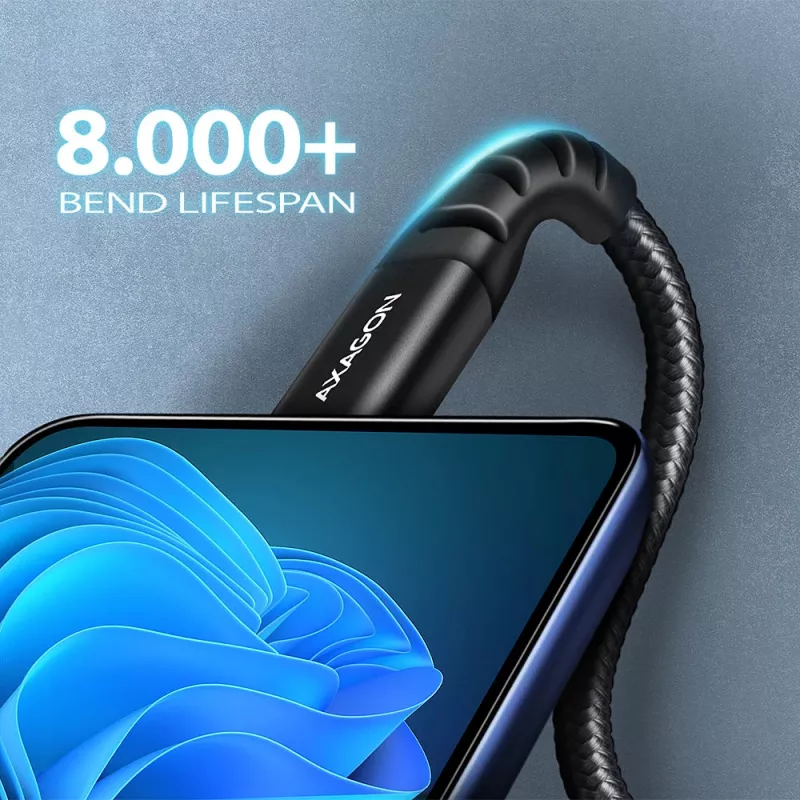 USB kábel Axagon BUCM-CM20AB 2m USB C čierny