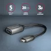 Axagon RUCM-AFAC Káblový adaptér USB-C (M) -> USB-A (F), 20 cm, USB 3.2 Gen 1, 3A, ALU