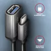 Axagon RUCM-AFAC Káblový adaptér USB-C (M) -> USB-A (F), 20 cm, USB 3.2 Gen 1, 3A, ALU