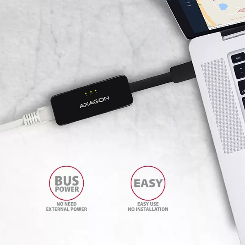 AXAGON ADE-XR adaptér USB 2.0 Type-A na Fast Ethernet 10/100, RJ-45, Realtek RTL8152, čierny, 23 g