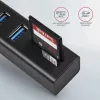 Axagon HMA-CR3A Kovový USB 3.2 Gen 1 multi-port hub s tromi USB portami a čítačkou kariet