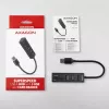 Axagon HMA-CR3A Kovový USB 3.2 Gen 1 multi-port hub s tromi USB portami a čítačkou kariet