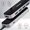 Axagon HMC-6H4A USB 3.2 Gen 1 hub, 4x USB-A, HDMI 4K/30Hz, PD 100W, 20 cm USB-C kábel