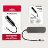 Axagon HMC-6H4A USB 3.2 Gen 1 hub, 4x USB-A, HDMI 4K/30Hz, PD 100W, 20 cm USB-C kábel