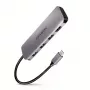 Axagon HMC-HCR3A 3x USB-A+ HDMI+ SD/microSD USB-C 3.2 Gen 1 hub 20 cm Káblový USB 3.2 Gen 1 (3.1 Gen 1) Type-C sivý