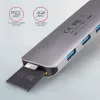 Axagon HMC-HCR3A 3x USB-A+ HDMI+ SD/microSD USB-C 3.2 Gen 1 hub 20 cm Káblový USB 3.2 Gen 1 (3.1 Gen 1) Type-C sivý