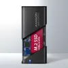 Axagon EEM2-SB2 Externé USB-C 3.2 Gen 2 kovové puzdro pre M.2 NVMe & SATA SSD disky. Bez skrutiek