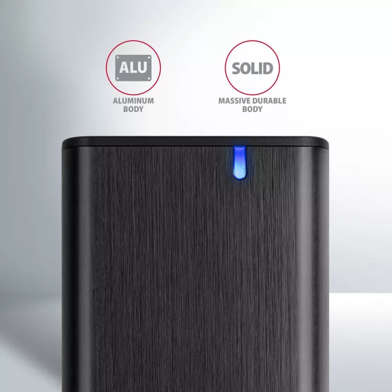 Axagon EEM2-SB2 Externé USB-C 3.2 Gen 2 kovové puzdro pre M.2 NVMe & SATA SSD disky. Bez skrutiek