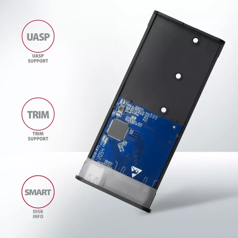 Axagon EEM2-SB2 Externé USB-C 3.2 Gen 2 kovové puzdro pre M.2 NVMe & SATA SSD disky. Bez skrutiek