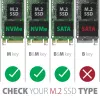 Axagon EEM2-SB2 Externé USB-C 3.2 Gen 2 kovové puzdro pre M.2 NVMe & SATA SSD disky. Bez skrutiek