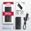 Axagon EEM2-SB2 Externé USB-C 3.2 Gen 2 kovové puzdro pre M.2 NVMe & SATA SSD disky. Bez skrutiek