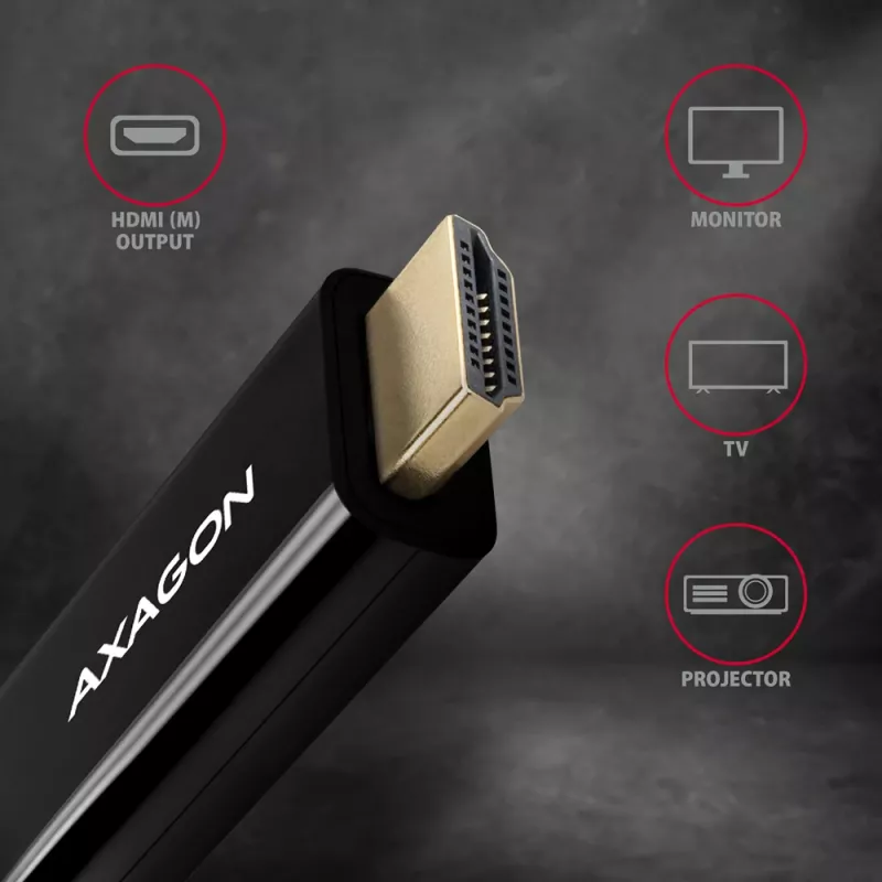 Axagon RVDM-HI14C2 Mini DisplayPort na HDMI adaptérový kábel 4K 30Hz 1,8 m