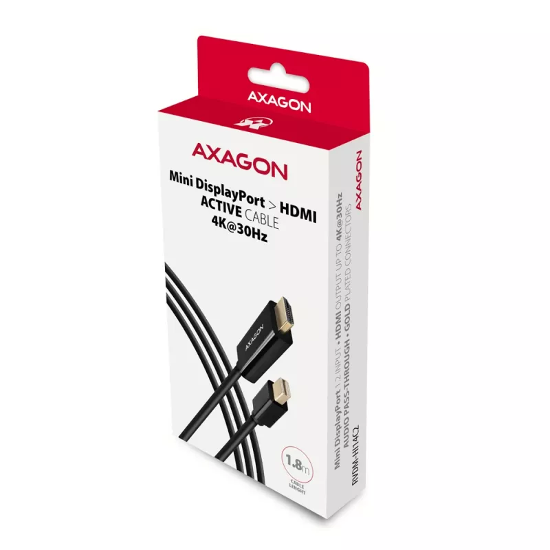 Axagon RVDM-HI14C2 Mini DisplayPort na HDMI adaptérový kábel 4K 30Hz 1,8 m