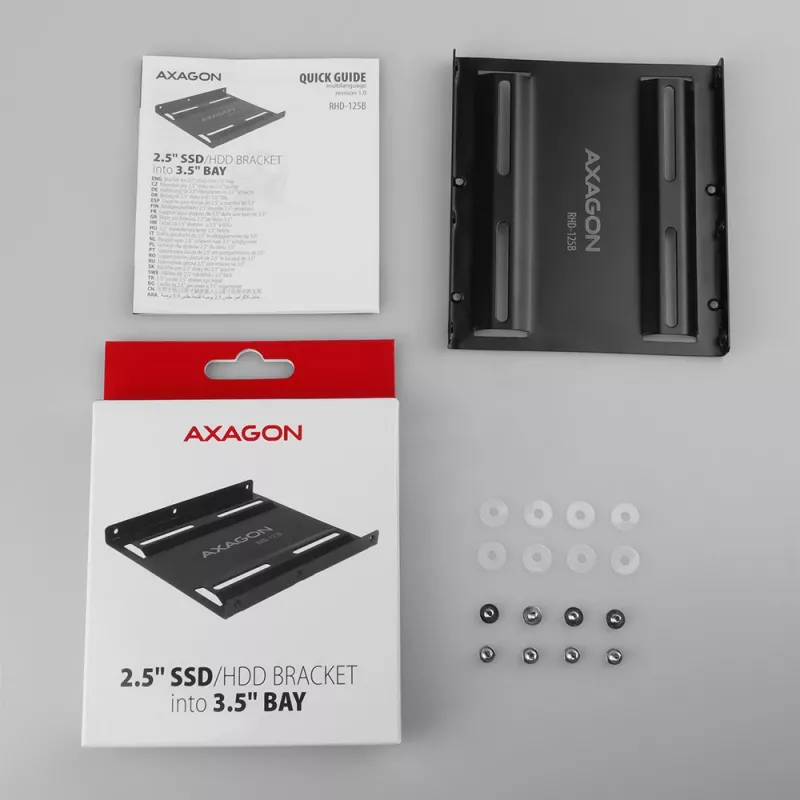 Axagon RHD-125B Montážny rám pre 1x 2,5 palca do 3,5-palcovej pozície - Čierny kov