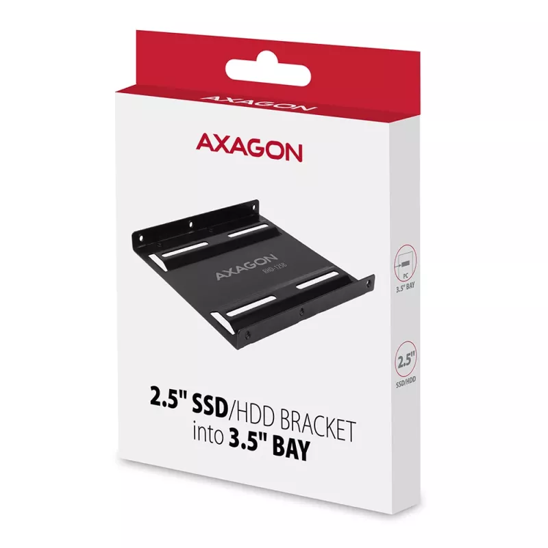 Axagon RHD-125B Montážny rám pre 1x 2,5 palca do 3,5-palcovej pozície - Čierny kov
