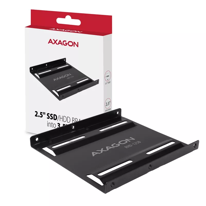 Axagon RHD-125B Montážny rám pre 1x 2,5 palca do 3,5-palcovej pozície - Čierny kov
