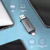 Axagon CRE-DAC USB-C+ USB-A 5 Gbps MINI 2-slot & LUN SD/microSD čítačka kariet USB 3.0 Type-A/Type-C sivá
