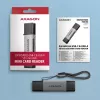 Axagon CRE-DAC USB-C+ USB-A 5 Gbps MINI 2-slot & LUN SD/microSD čítačka kariet USB 3.0 Type-A/Type-C sivá