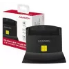 Axagon CRE-SM2 Čítačka smart kariet USB 2.0 čierna 1,3 m kábel