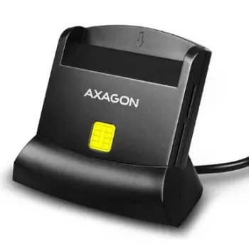 Axagon CRE-SM2 Čítačka smart kariet USB 2.0 čierna 1,3 m kábel
