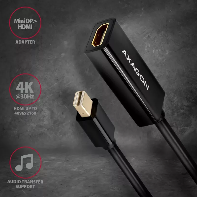 Axagon RVDM-HI14N Mini DisplayPort -> HDMI 1.4 adaptér 4K/30Hz