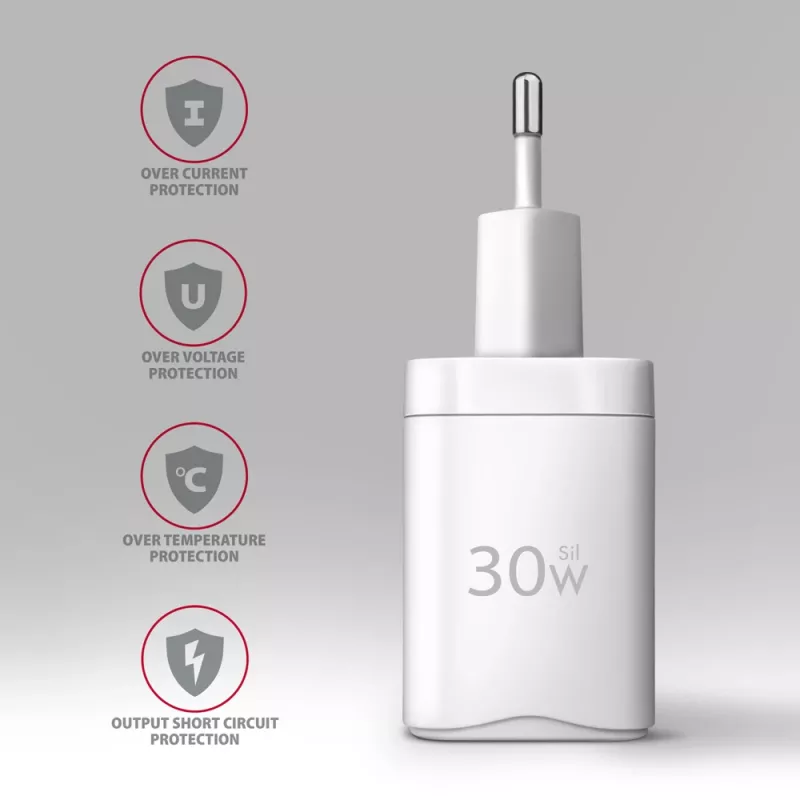 Nabíjačka Axagon ACU-PQ30W QC3.0 30W USB-C biela