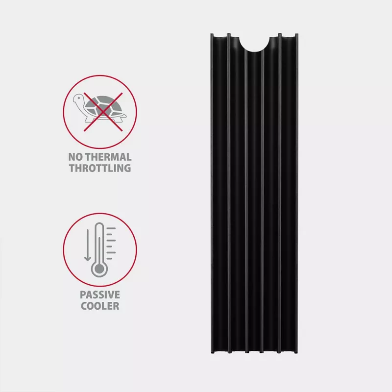 Axagon CLR-M2L10 Pasívny hliníkový chladič pre všetky M.2 SSD, veľkosť 2280, 10 mm vysoký.