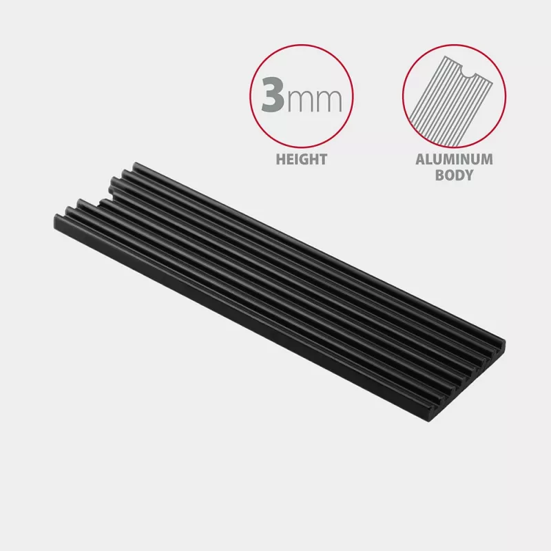 Axagon CLR-M2L3 Pasívny hliníkový chladič pre všetky M.2 SSD, veľkosť 2280, výška 3 mm