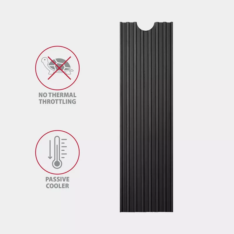 Axagon CLR-M2L3 Pasívny hliníkový chladič pre všetky M.2 SSD, veľkosť 2280, výška 3 mm