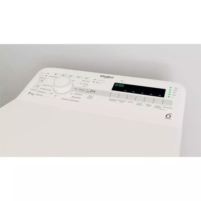 Whirlpool NTDLR 7220SS PL/N práčka s vrchným plnením, voľne stojaca, 7 kg, 1200 ot./min, energetická trieda E